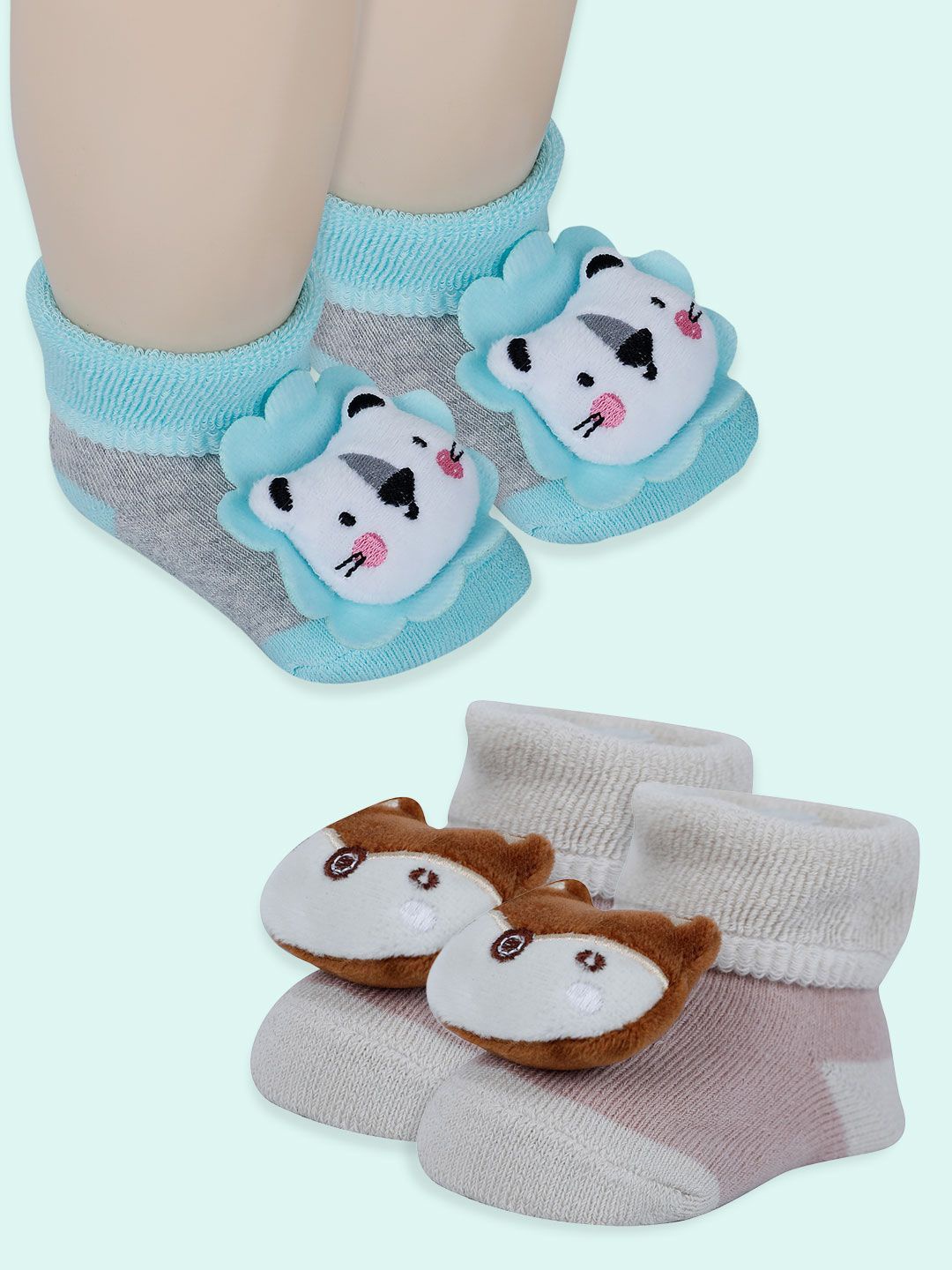 

Baby Moo Unisex Kids Cotton Booties, Beige
