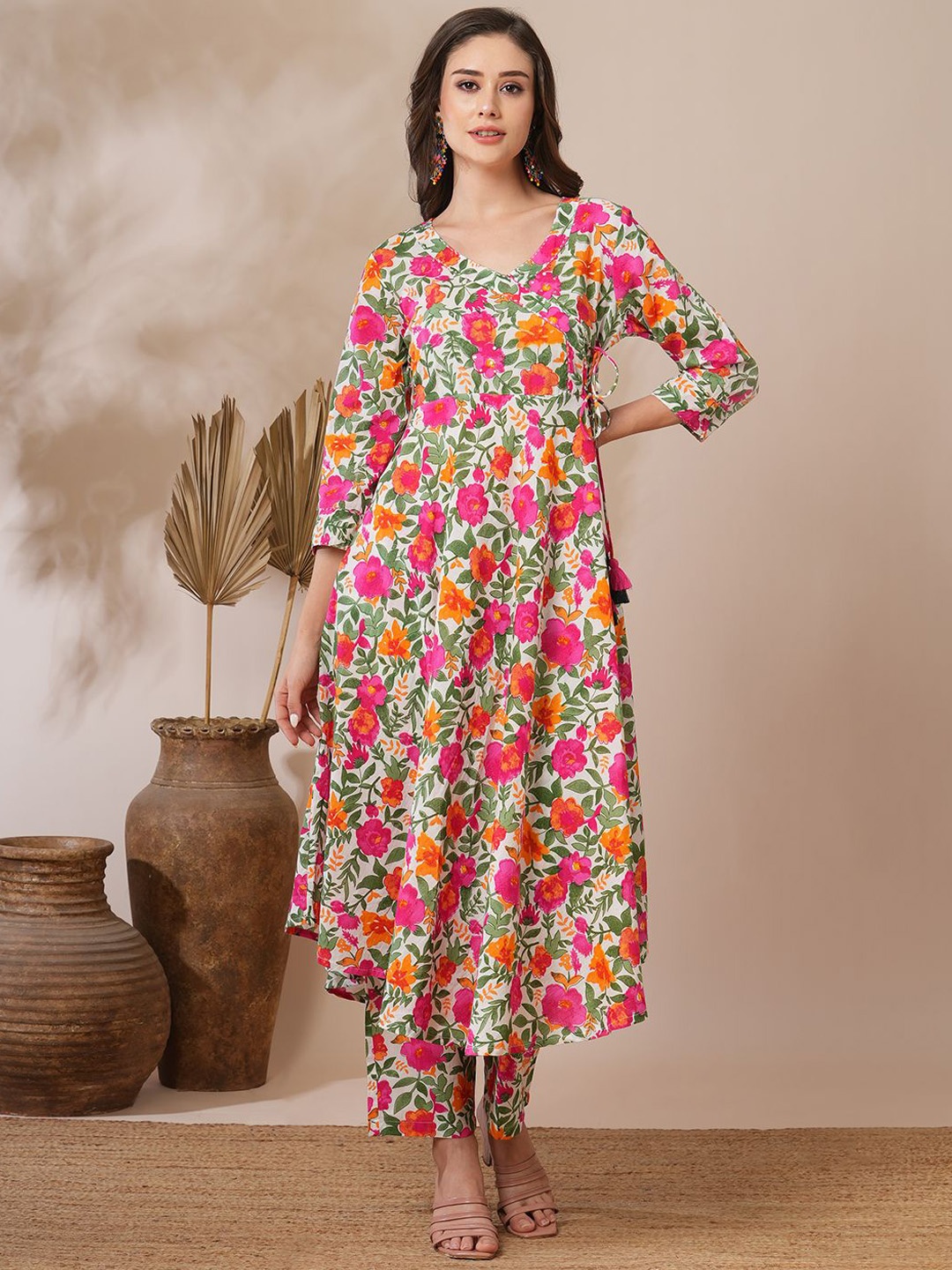 

FASHOR Printed Tunic With Trousers Co-Ords, Pink