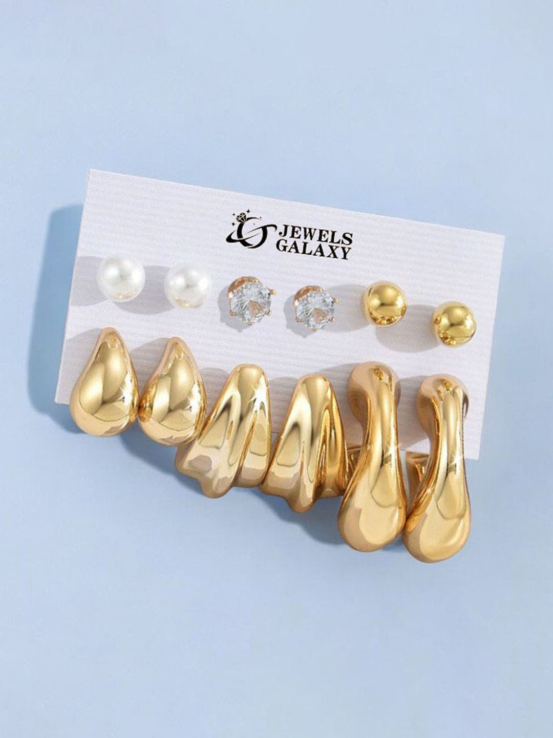 

Jewels Galaxy Contemporary Half Hoop Earrings, Gold