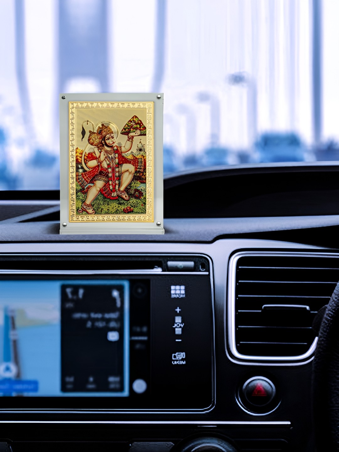 

Hawai Transparent & Goldtoned Shree Hanuman ji Acrylic Table Photo Frames