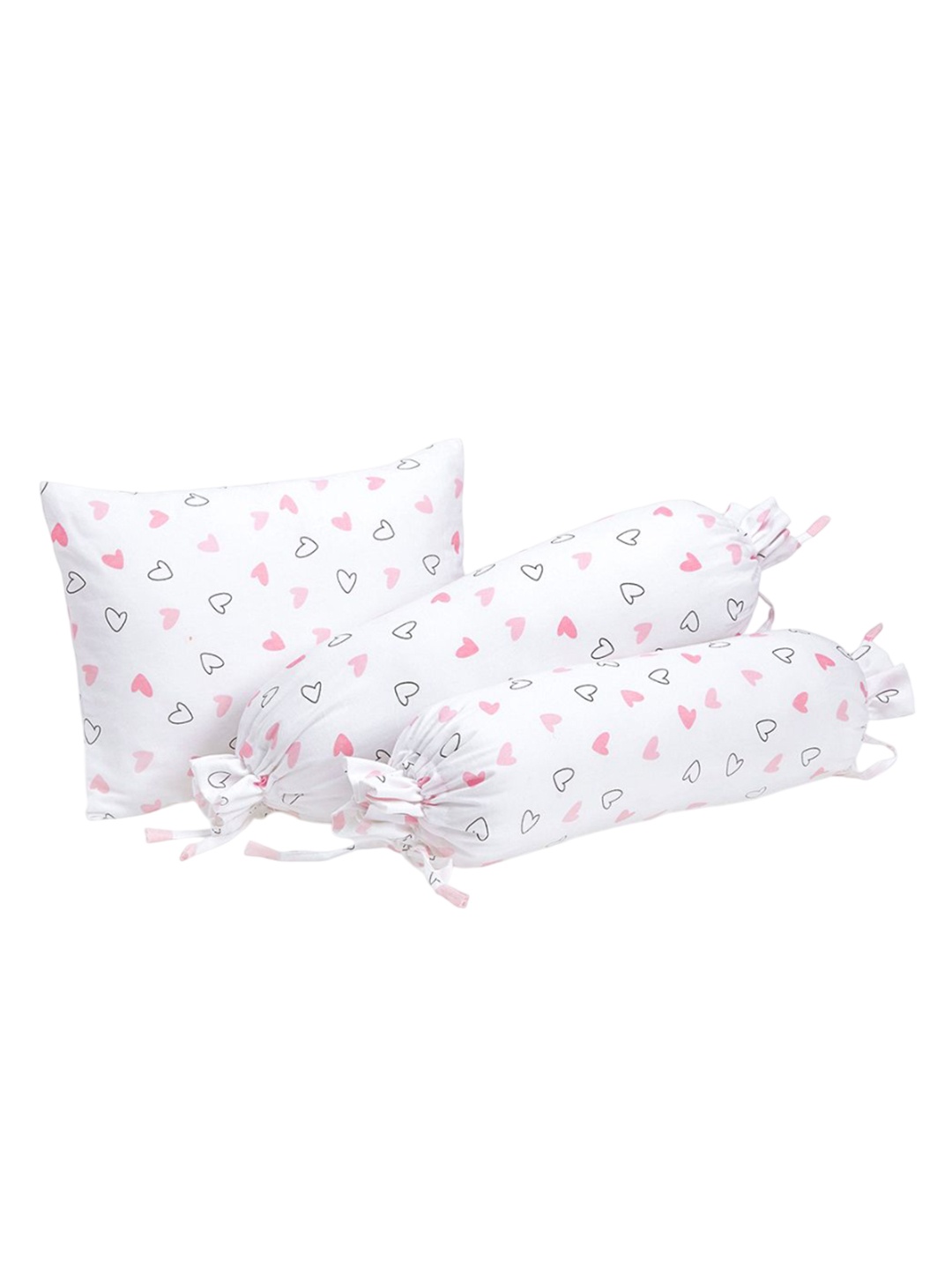 

The White Cradle 3-Pcs Pink Printed Cotton Baby Pillows
