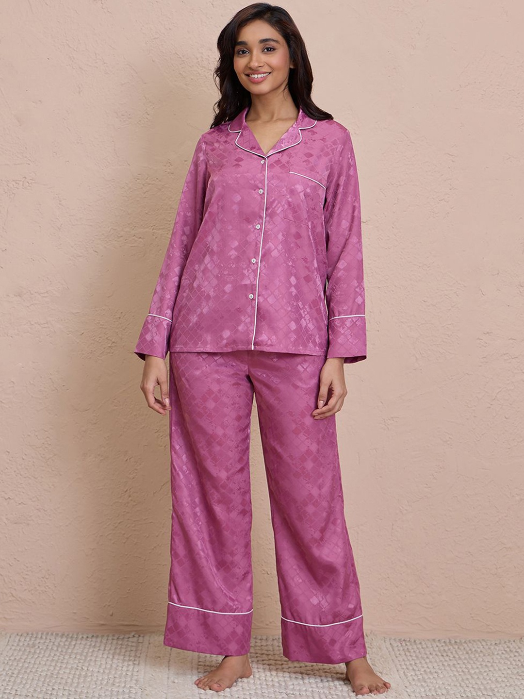 

Nykd Women Printed Night suit, Purple