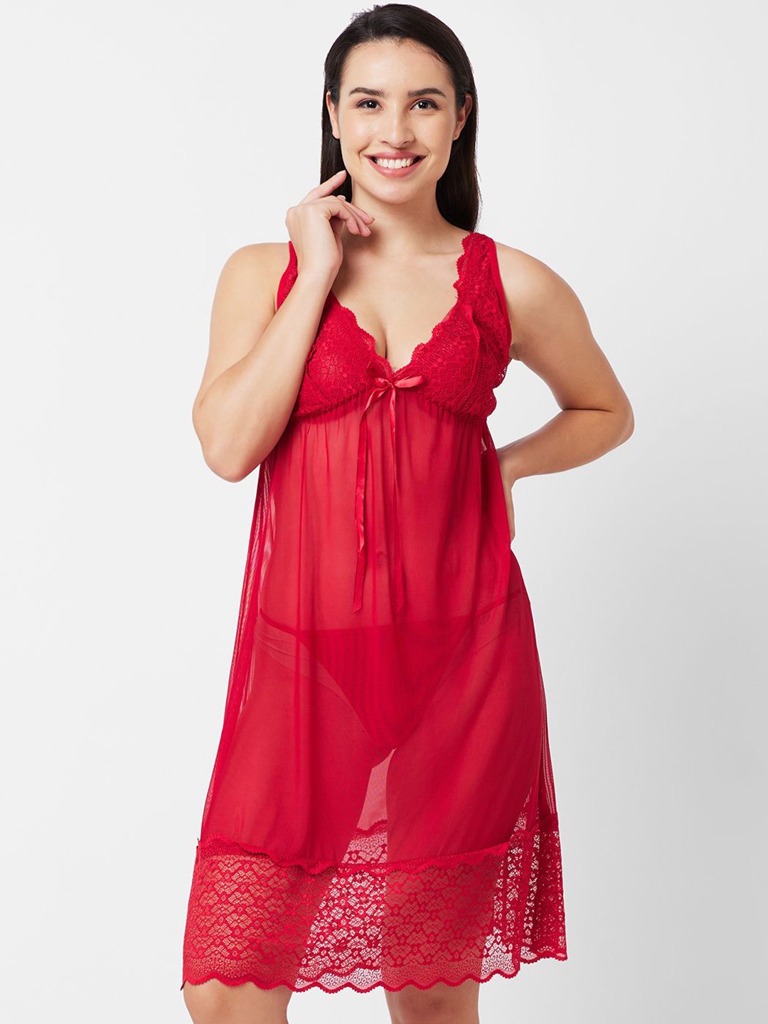 

FashionRack Net Baby Doll, Maroon