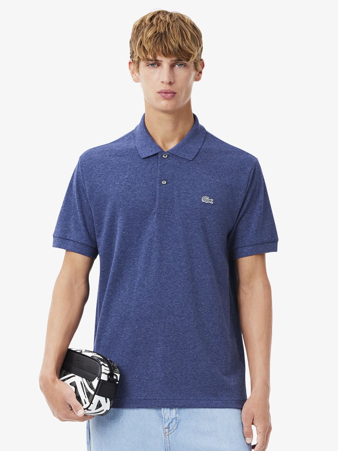 

Lacoste Men Solid Polo Collar Cotton T-shirt, Navy blue