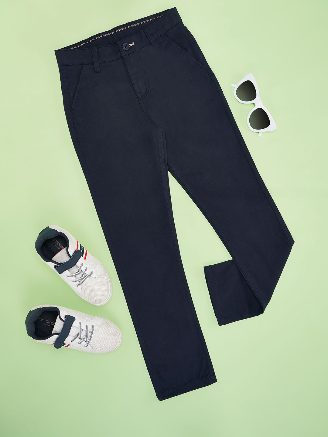 

Pantaloons Junior Boys Casual Regular Formal Trousers, Navy blue