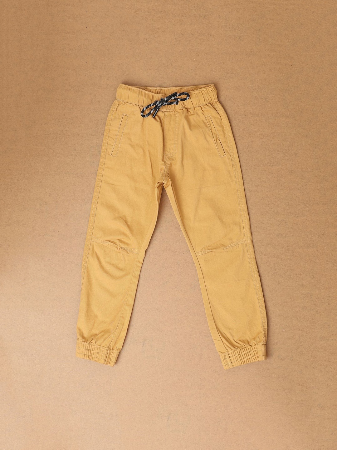 

V-Mart Boys Solid Mid-Rise Regular Fit Joggers Trousers, Yellow