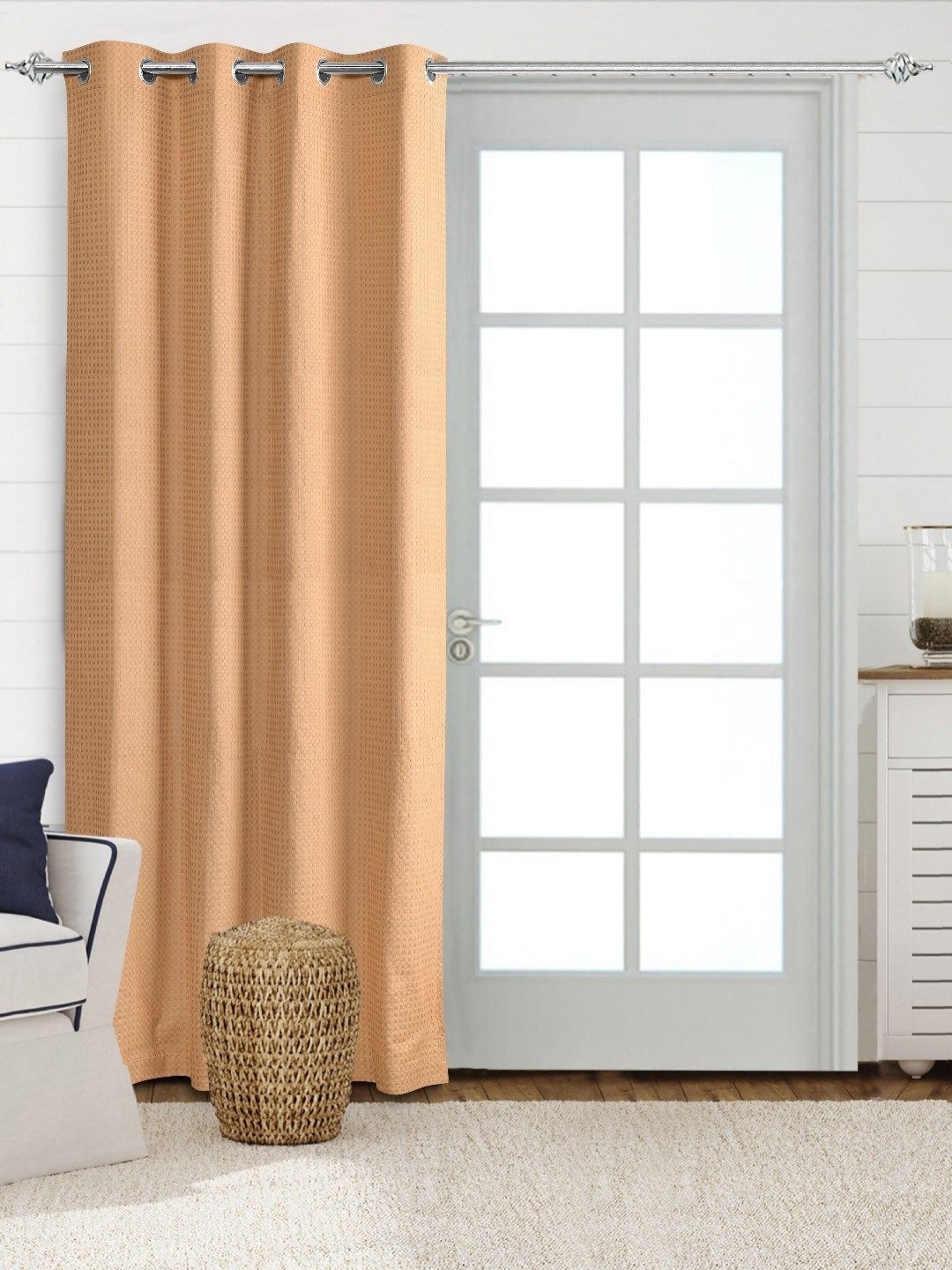 

Saral Home Beige Geometric Room Darkening Cotton Long Door Curtain