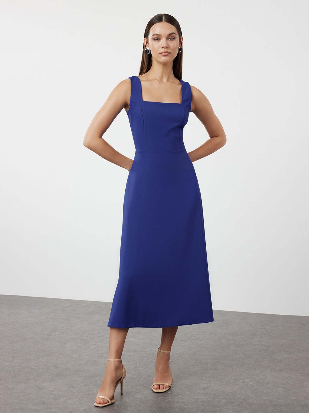 

Trendyol A-Line Midi Dress, Na