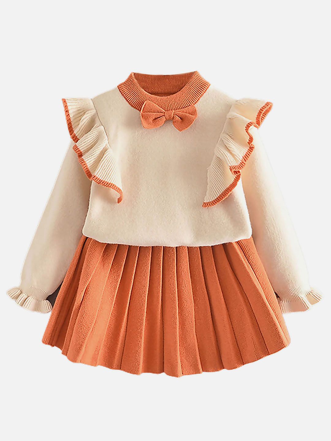 

Little Surprise Box LLP Girls Top with Skirt, Orange