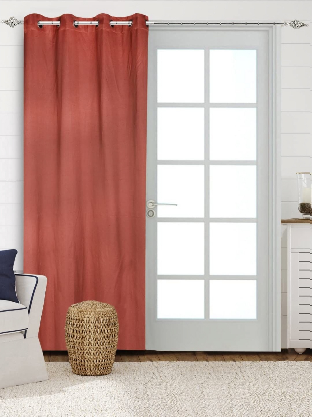 

Saral Home Rust Black Out Cotton Long Door Curtain