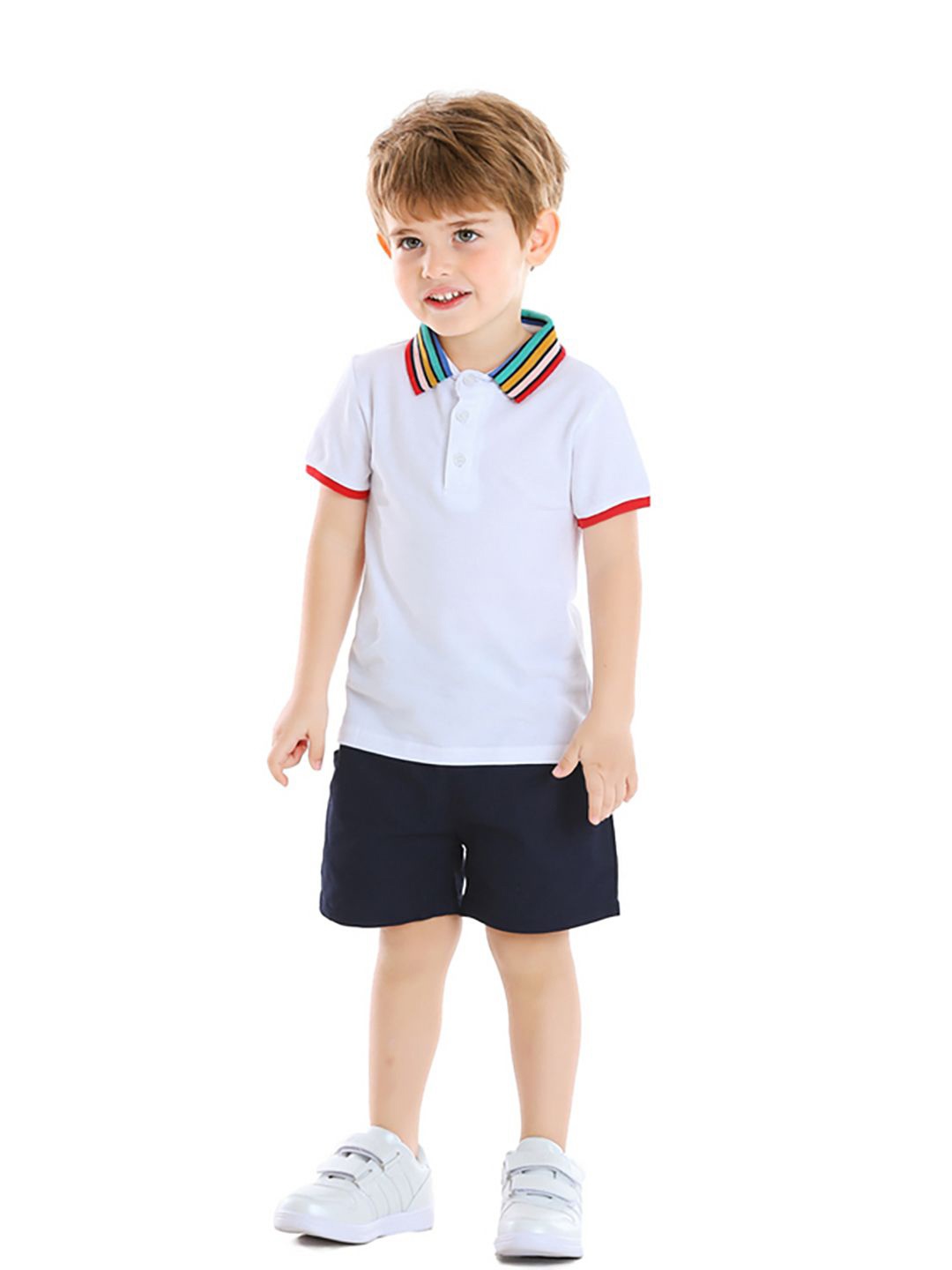 

JC SPARKLE Boys Polo Collar T-shirt With Shorts, White
