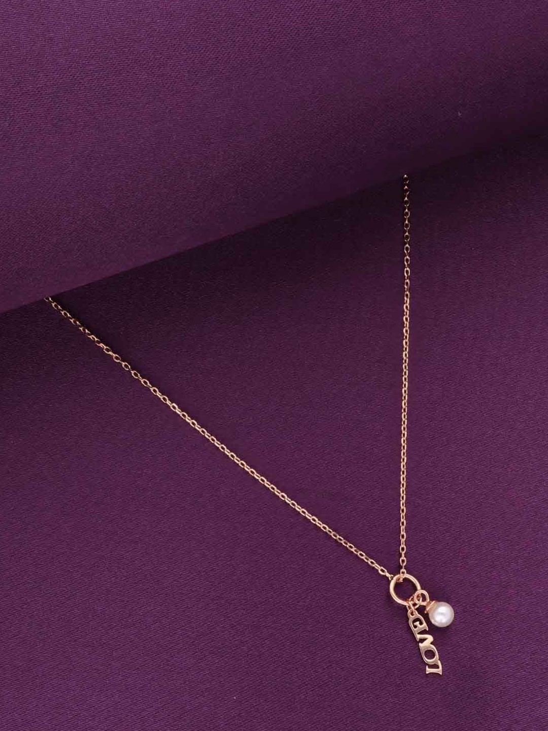 

KAI JEWEL 925 Sterling Silver Rose Gold-Plated Cubic Zirconia Studded Pendant