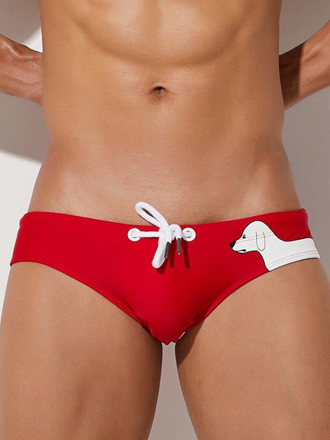 

PANTEAZY Men Conversational Printed Basic Briefs LO-S01-FDG-R-S, Red