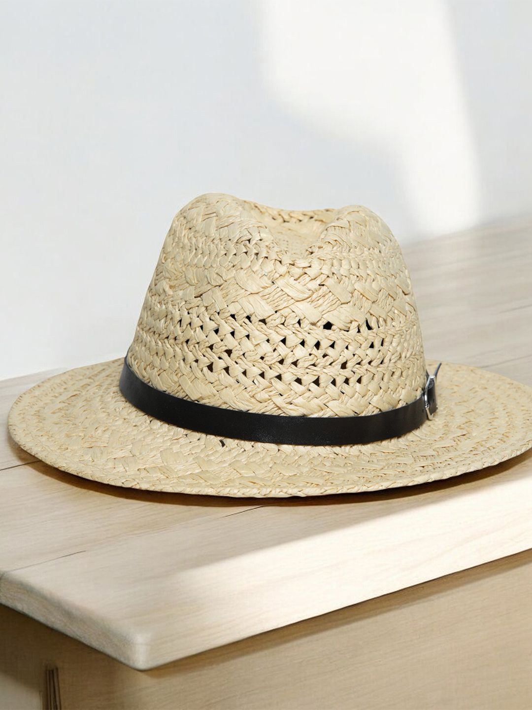 

CHOKORE Women Beige Self Design Fedora Hat