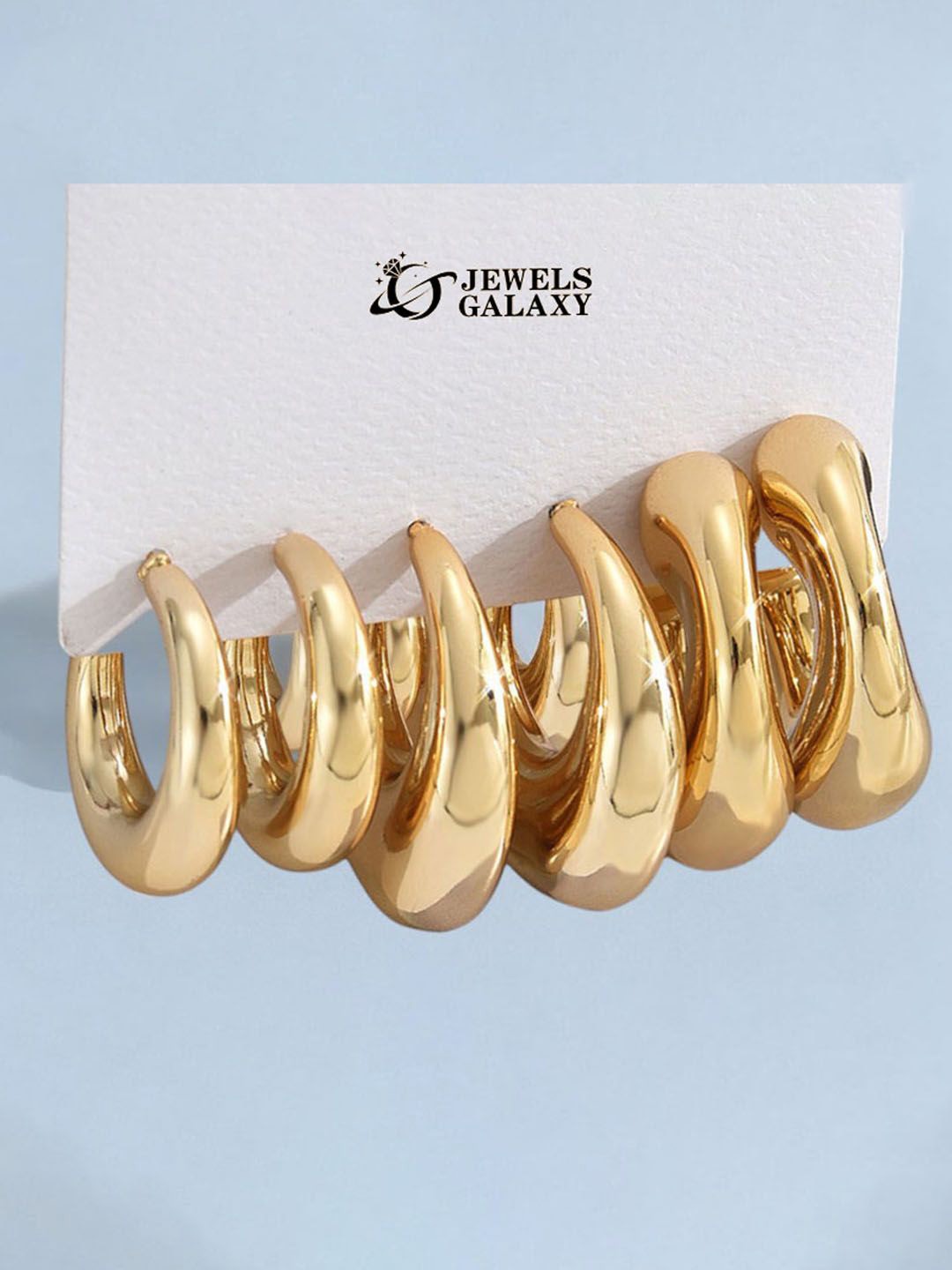 

Jewels Galaxy Contemporary Half Hoop Earrings, Gold