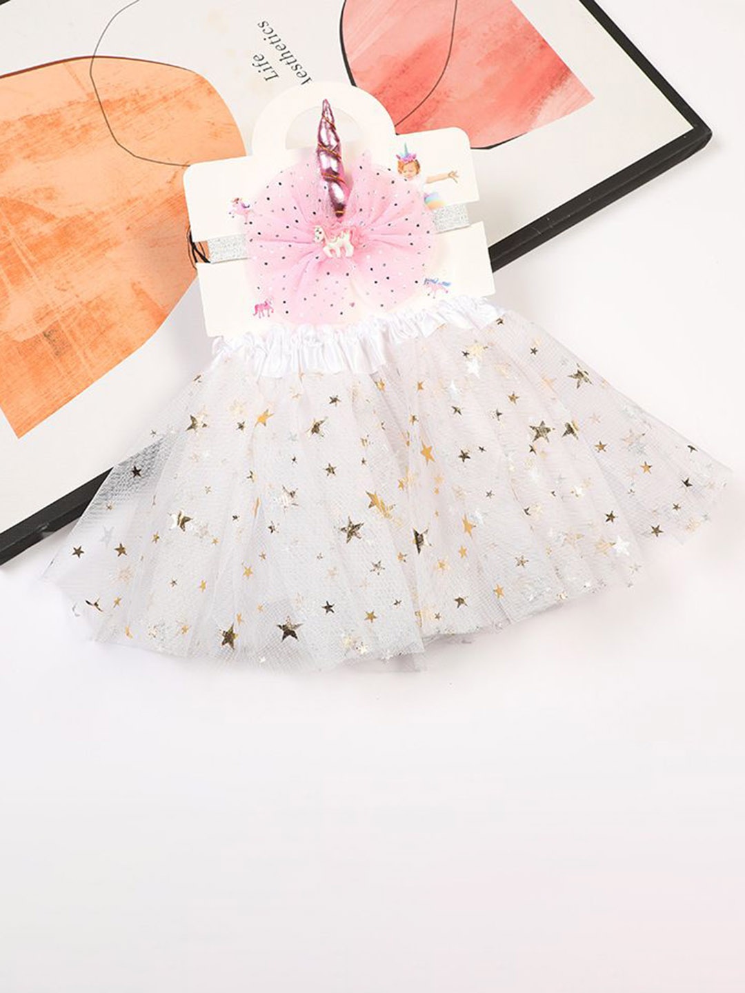 

Babymoon Girls Set of 2 Tutu Skirt With Hairband Baby Photoshoot Props, White