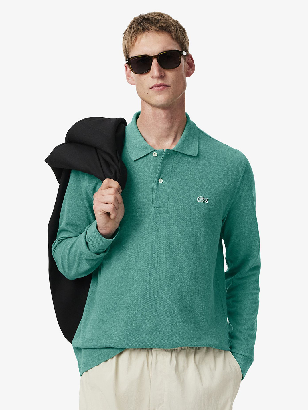 

Lacoste Men Solid Polo Collar Cotton T-shirt, Green
