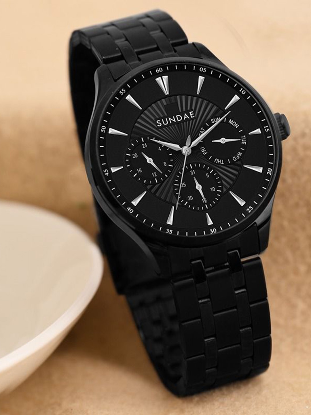

SUNDAE Men Dial & Stainless Steel Bracelet Style Straps Analogue Multi Function Watch 788424 RWC-90127, Black