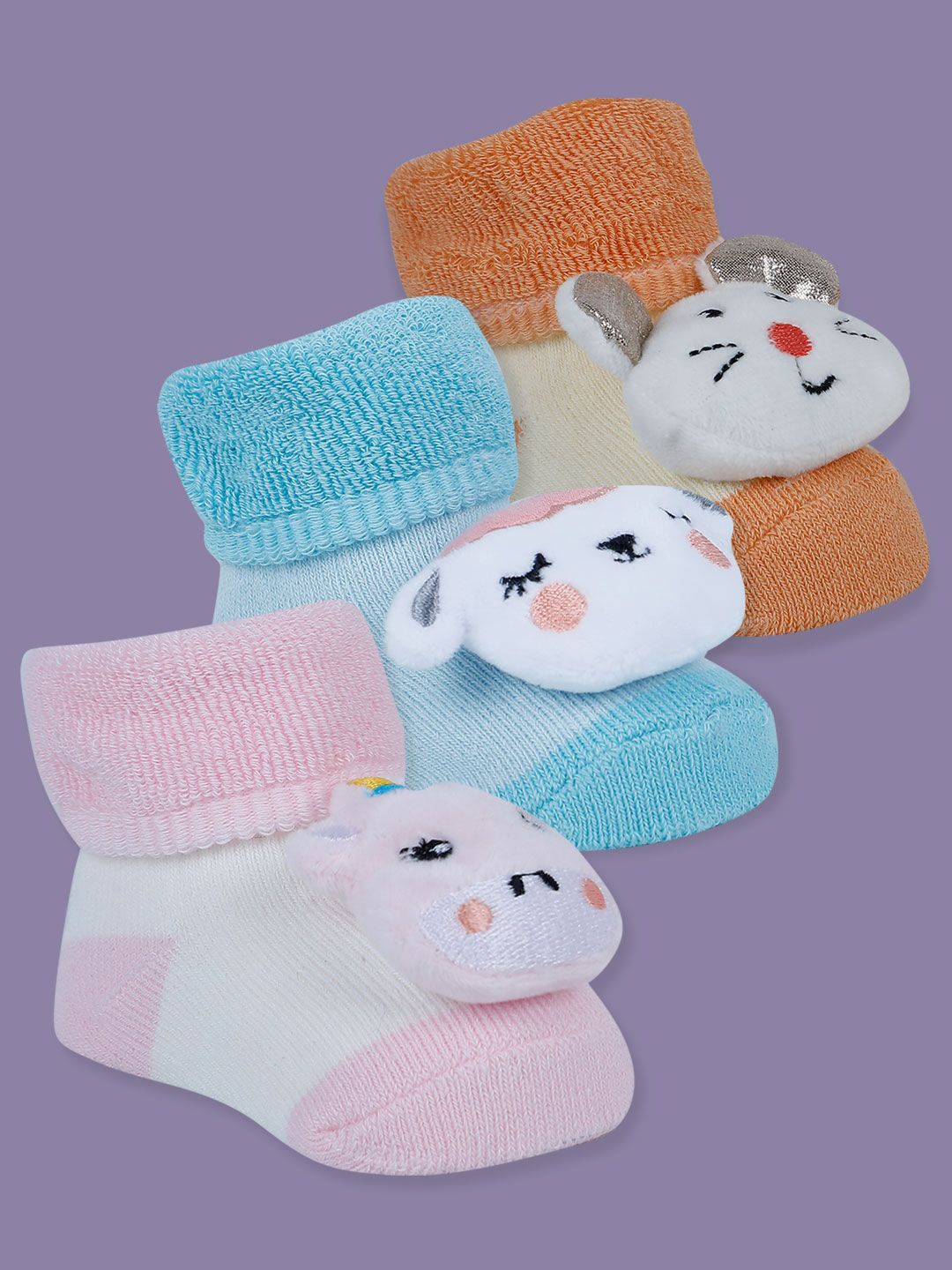 

Baby Moo Girls Cotton Booties, Pink