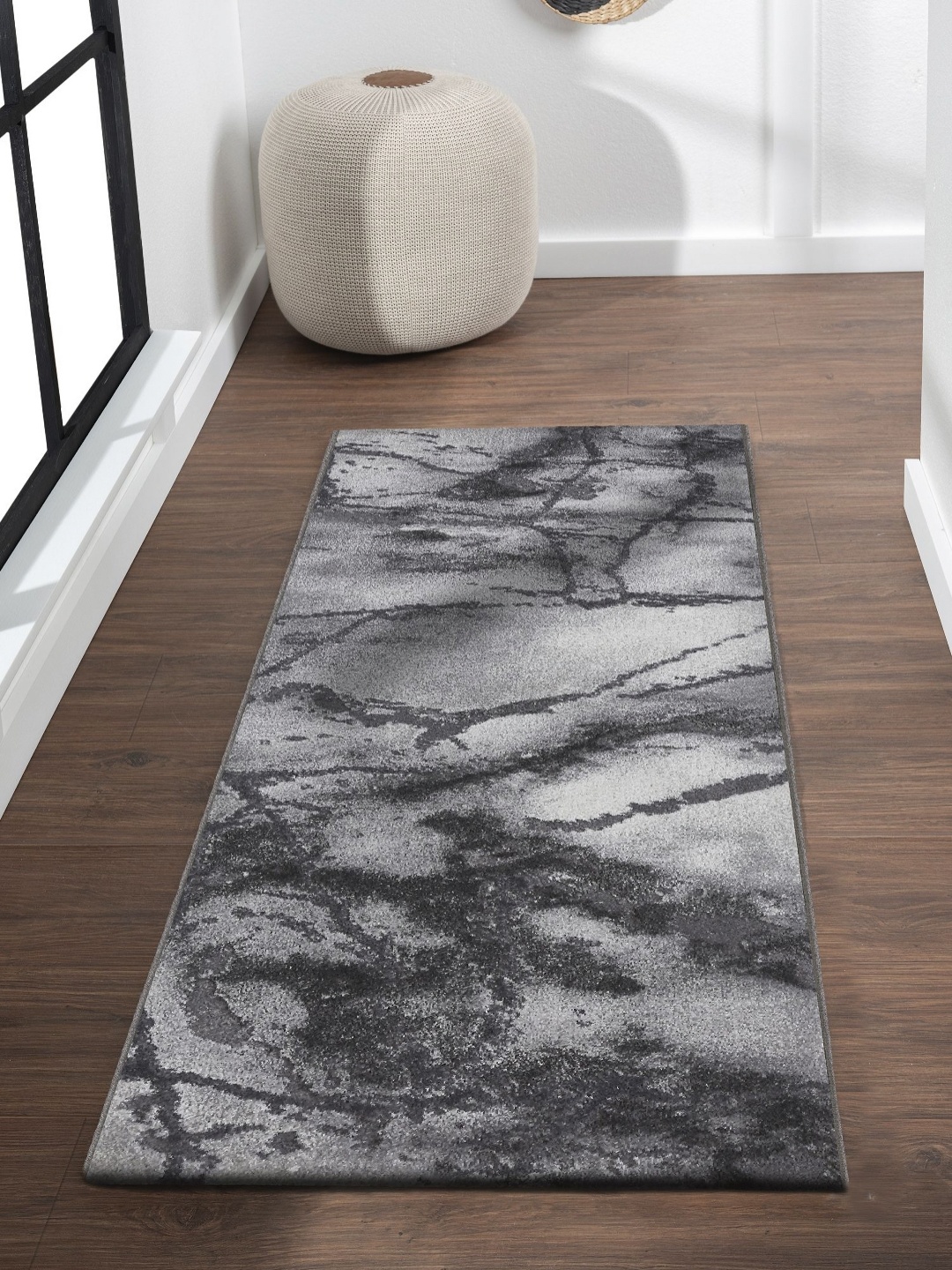 

OBSESSIONS Black & Grey Abstract Rectangular Bedside Runners