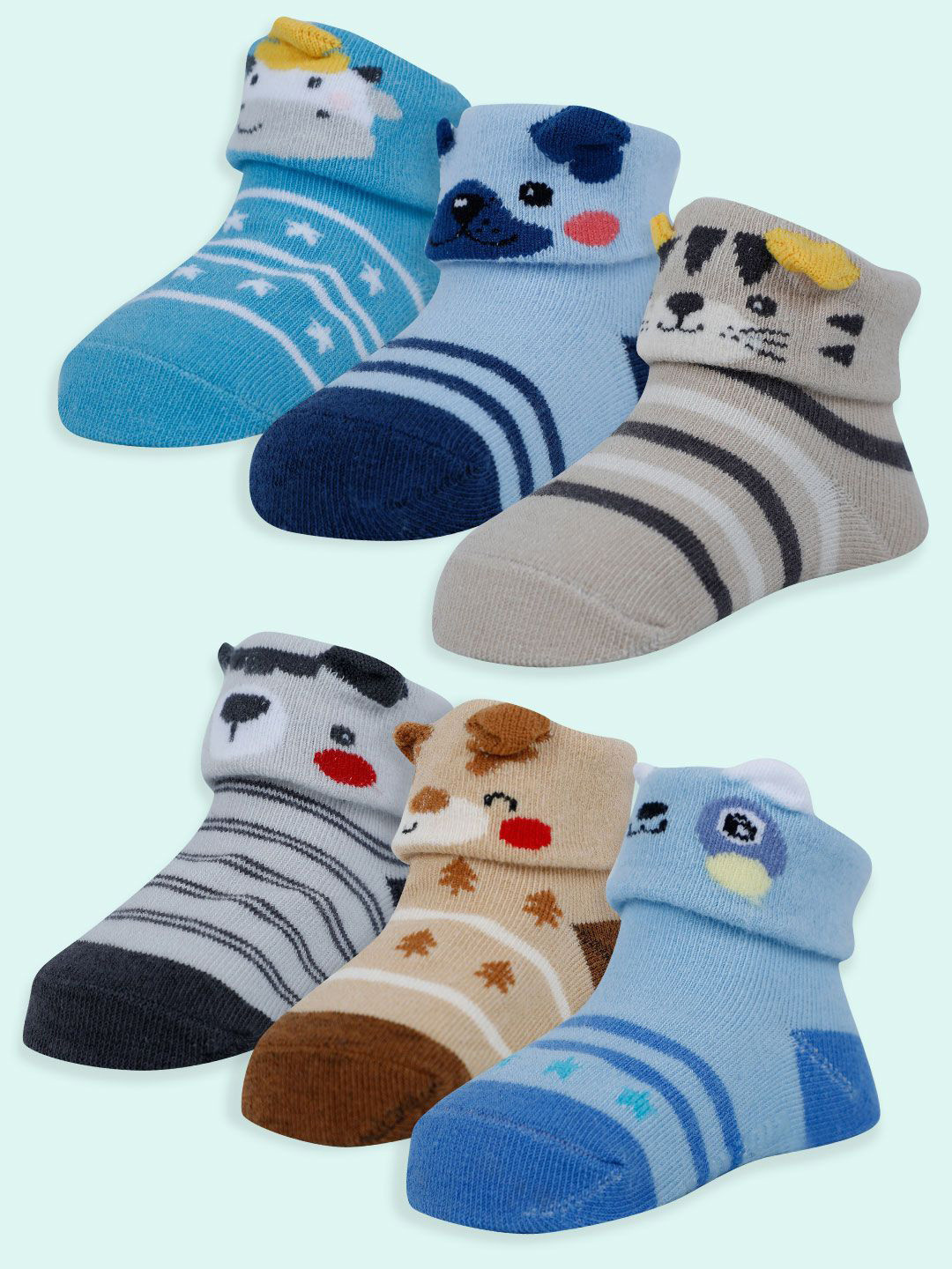 

Baby Moo Boys Cotton Booties, Blue