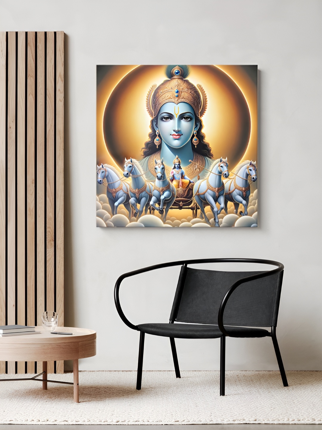 

999Store Brown & Blue Sun God Canvas Wall Art