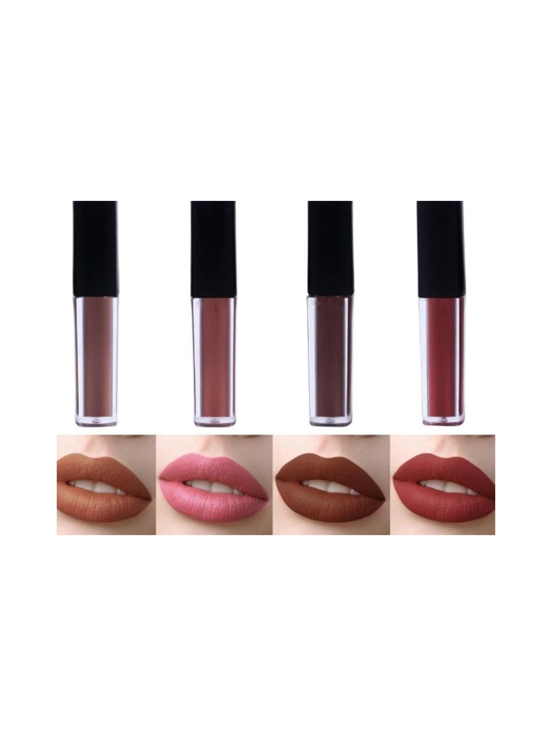 

YELGO Mini Lipstick Combo Pack of 4 Nude shade Liquid Matte Mini Lipstick, Multi