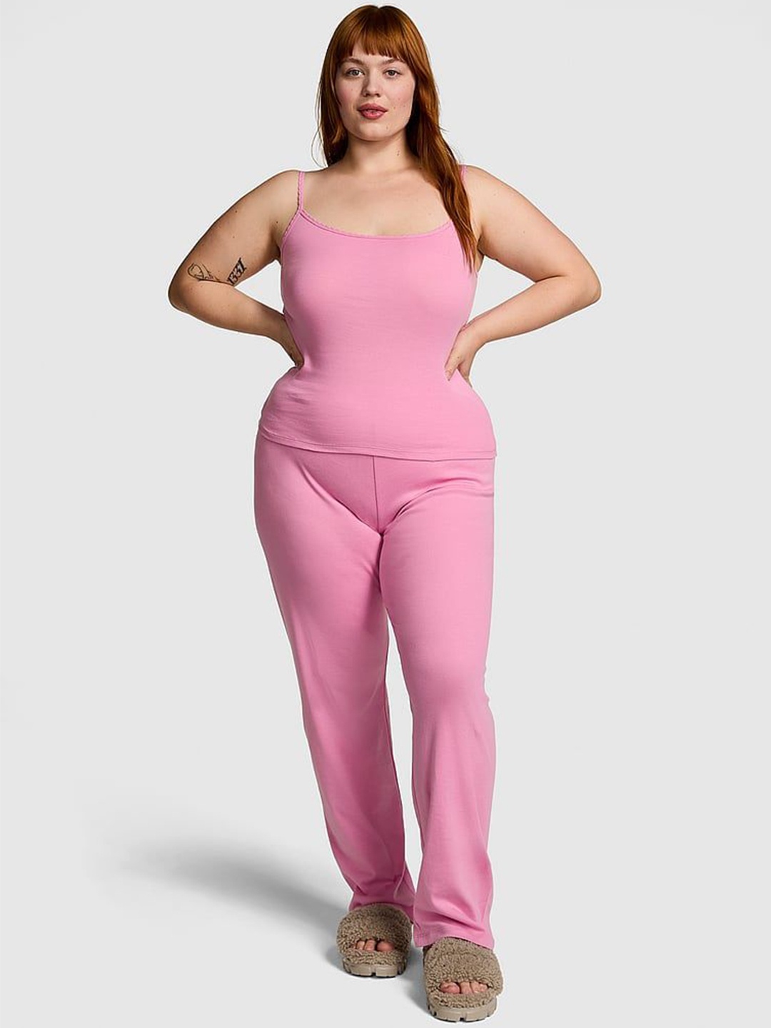 

Victoria's Secret Plus Size Women Shoulder Straps Pure Cotton Night suit, Pink