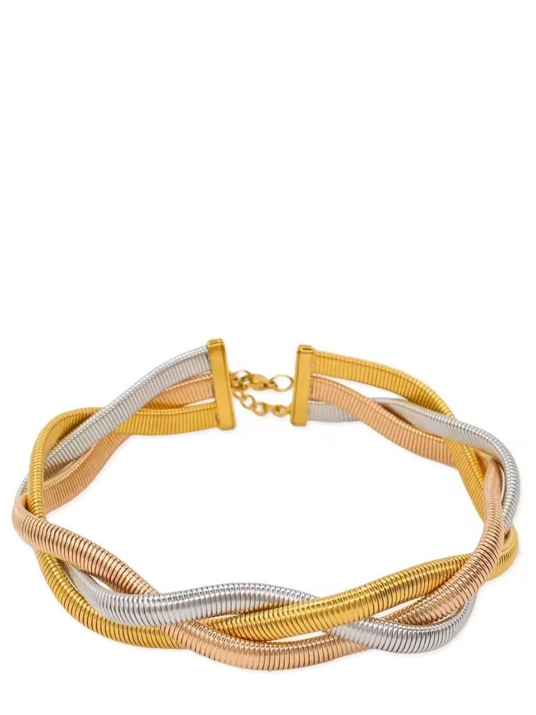 

MEENAZ Stainless Steel Gold-Plated Anti Tarnish Choker Necklace