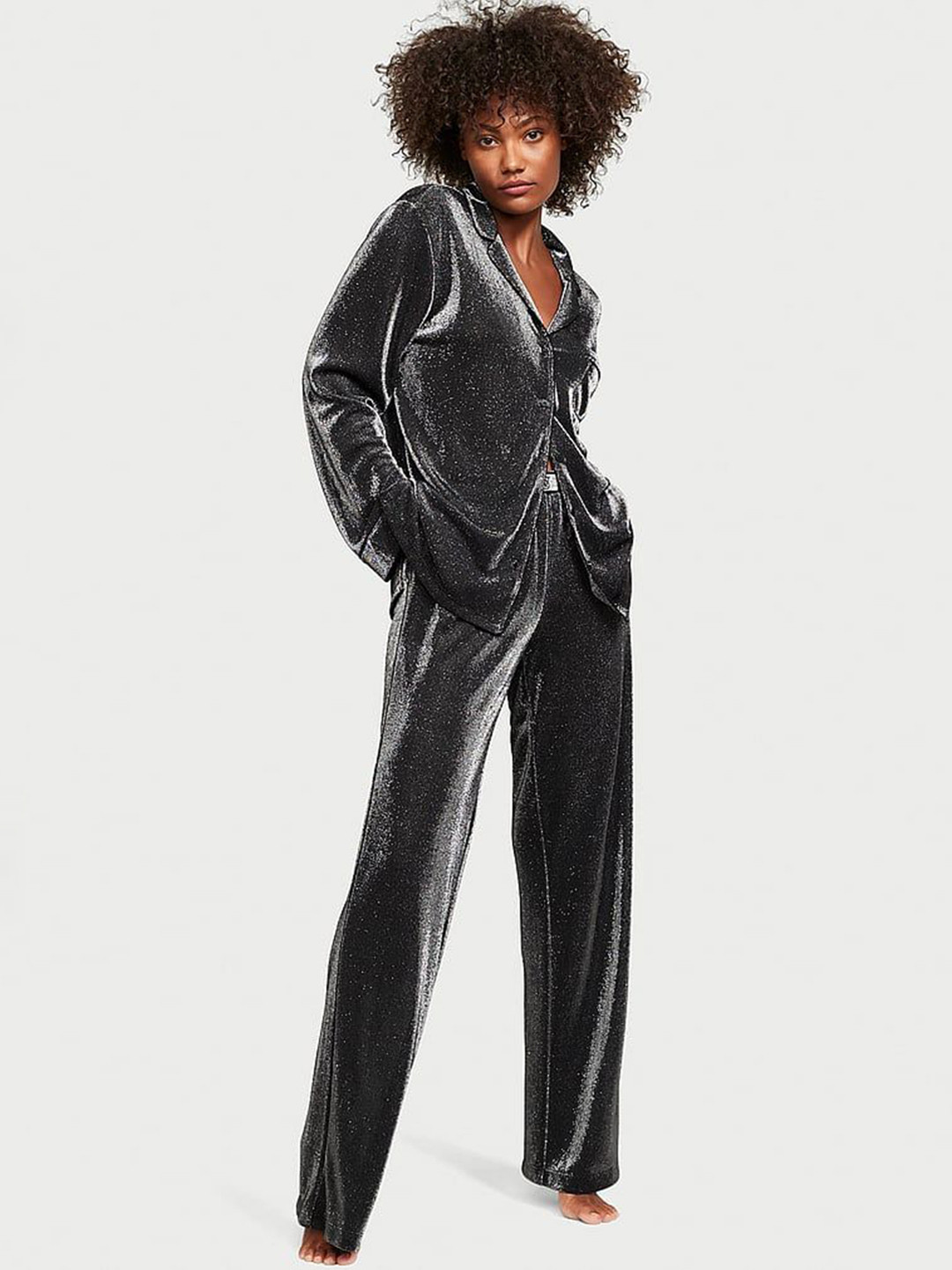 

Victoria's Secret Women Shimmer Night suit, Black