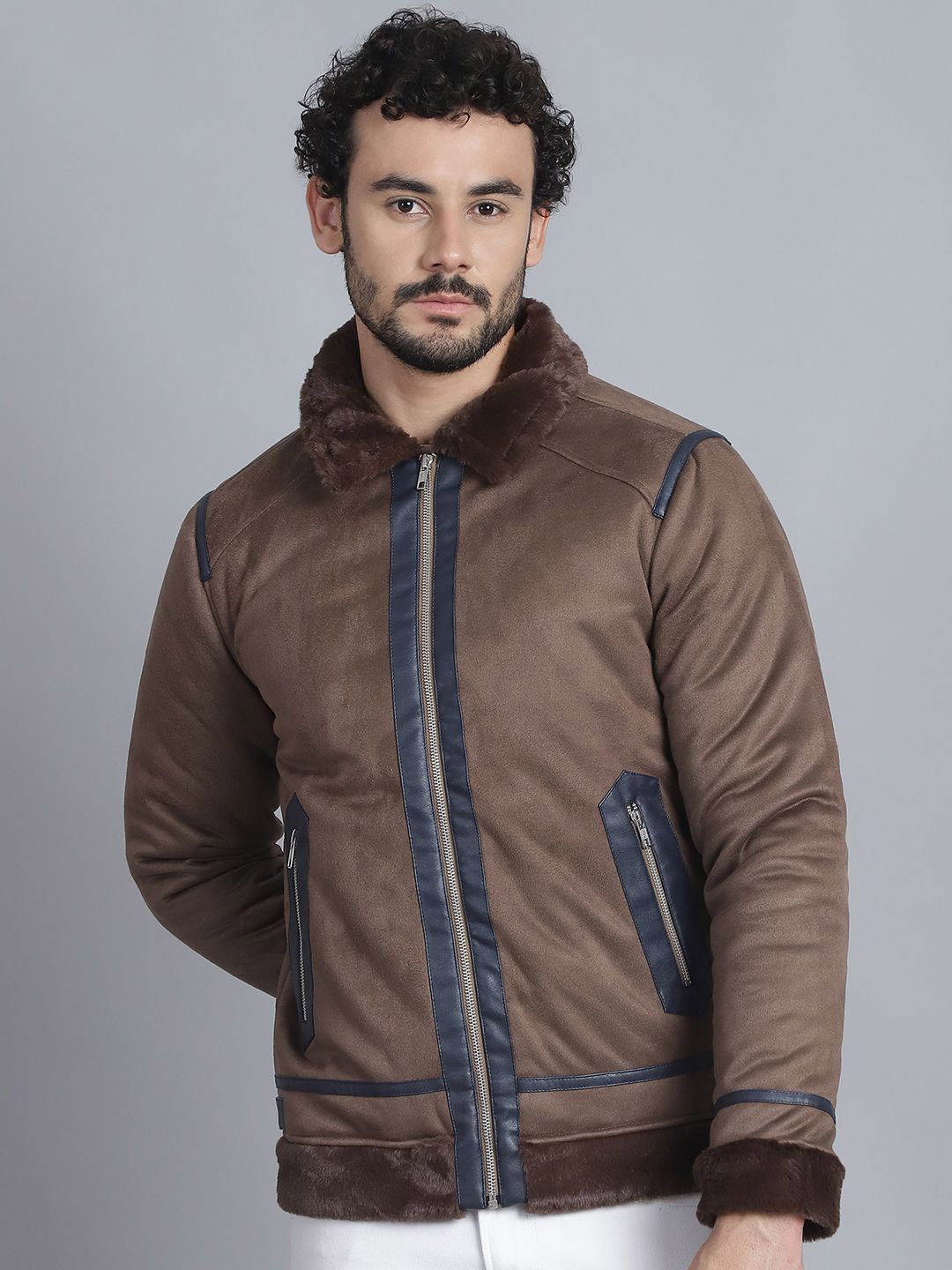 

HOUSE OF VEDAS Men Lightweight Tailored Jacket, Brown