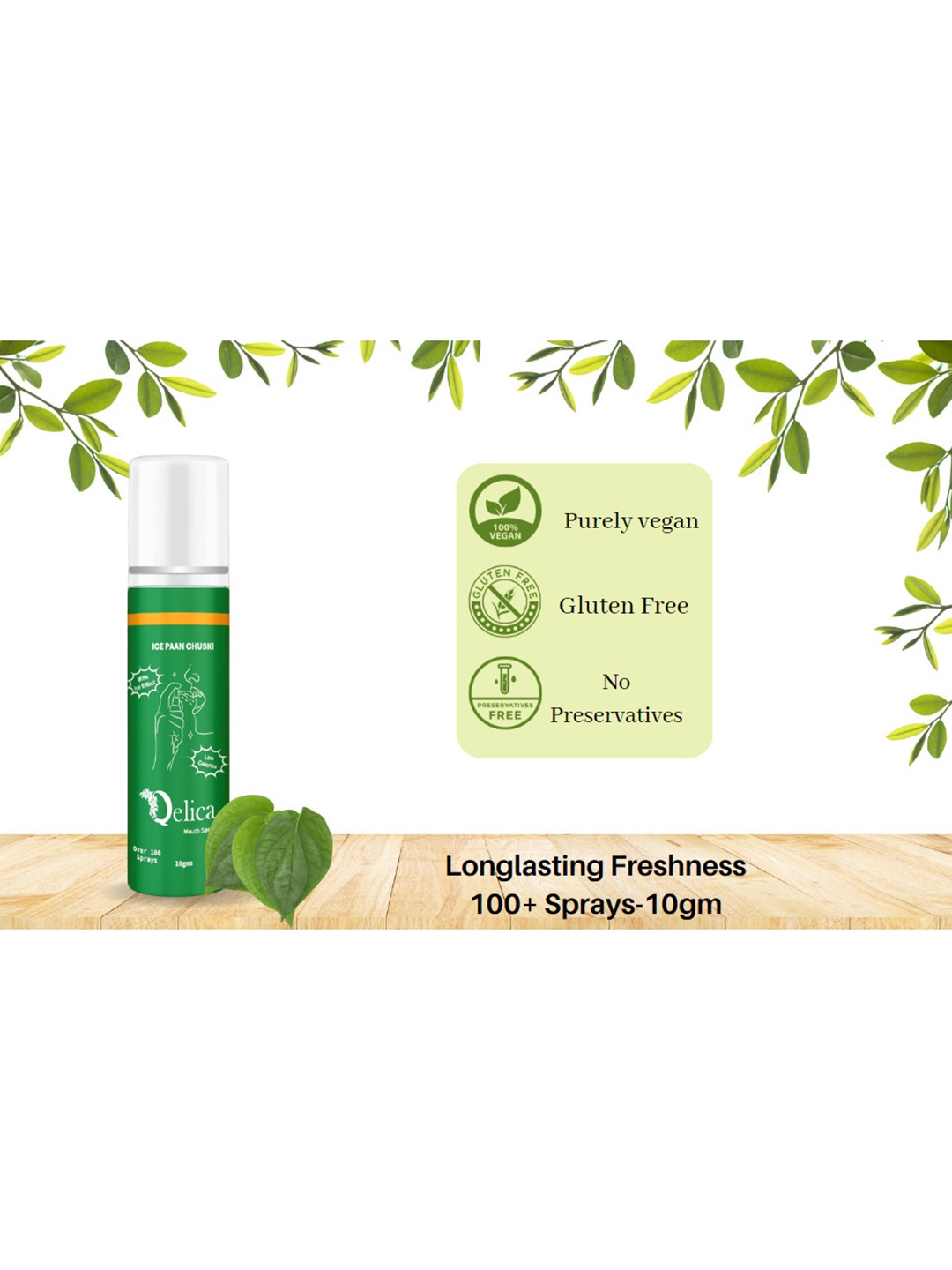 

Qelica Ice Paan Chuski Fresh Breath Spray-10g, Green