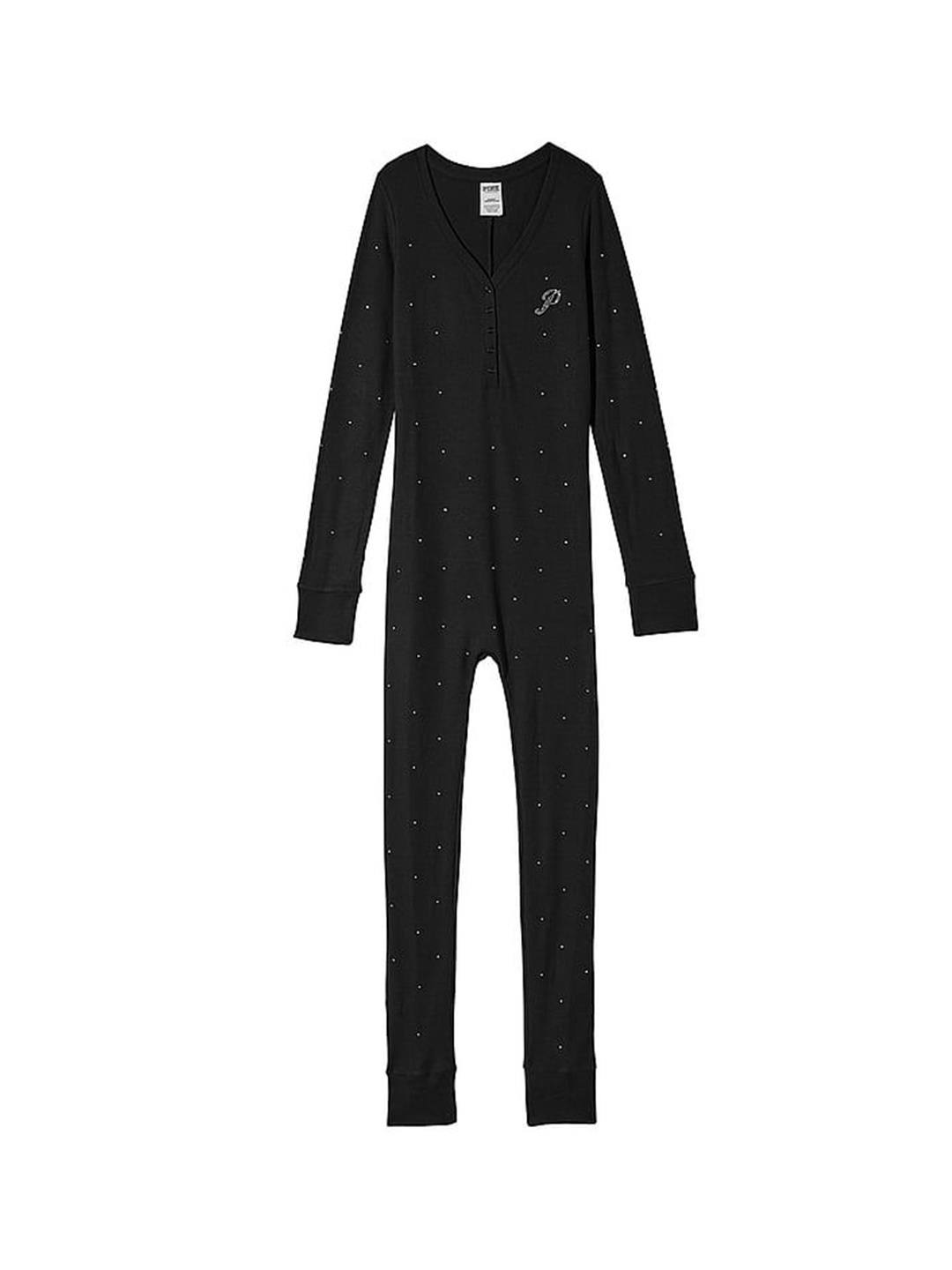 

Victoria's Secret Women Checked V-Neck Jumpsuit, Black