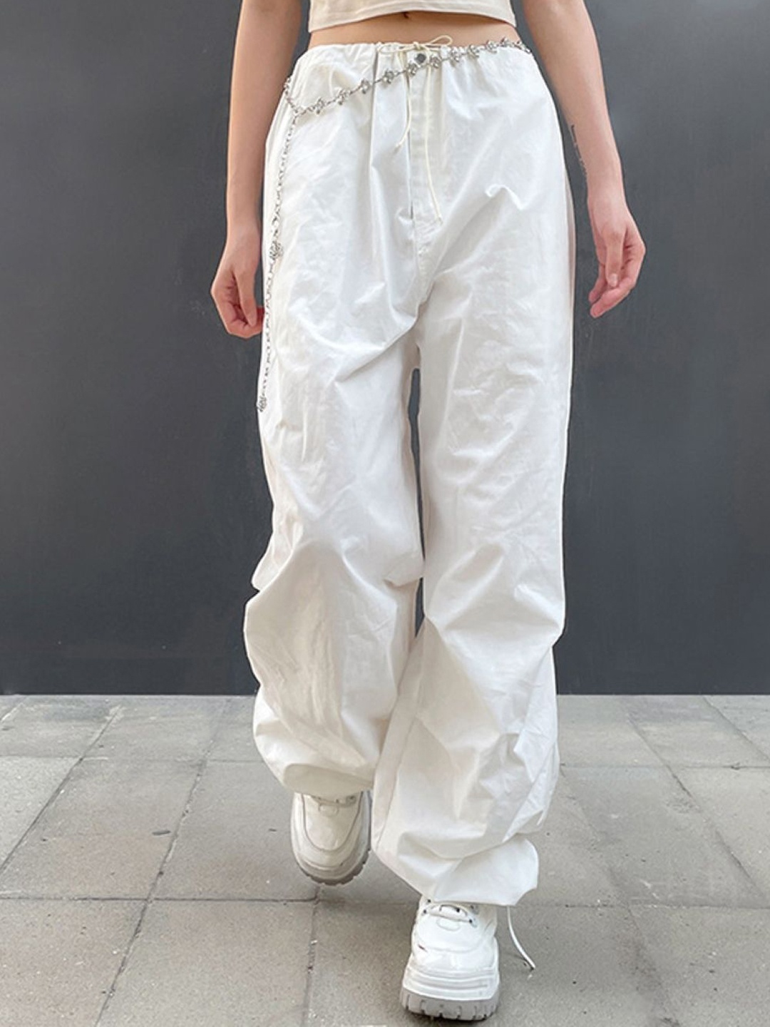 

KPOP Women Original Wide Leg Trousers, White
