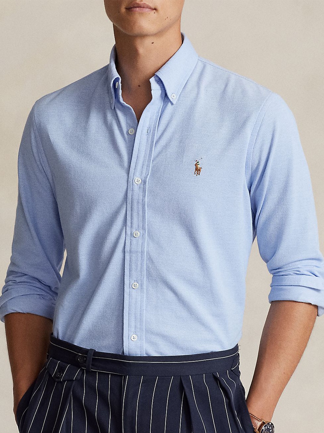 

Polo Ralph Lauren Men Slim Fit Pure Cotton Shirts, Blue