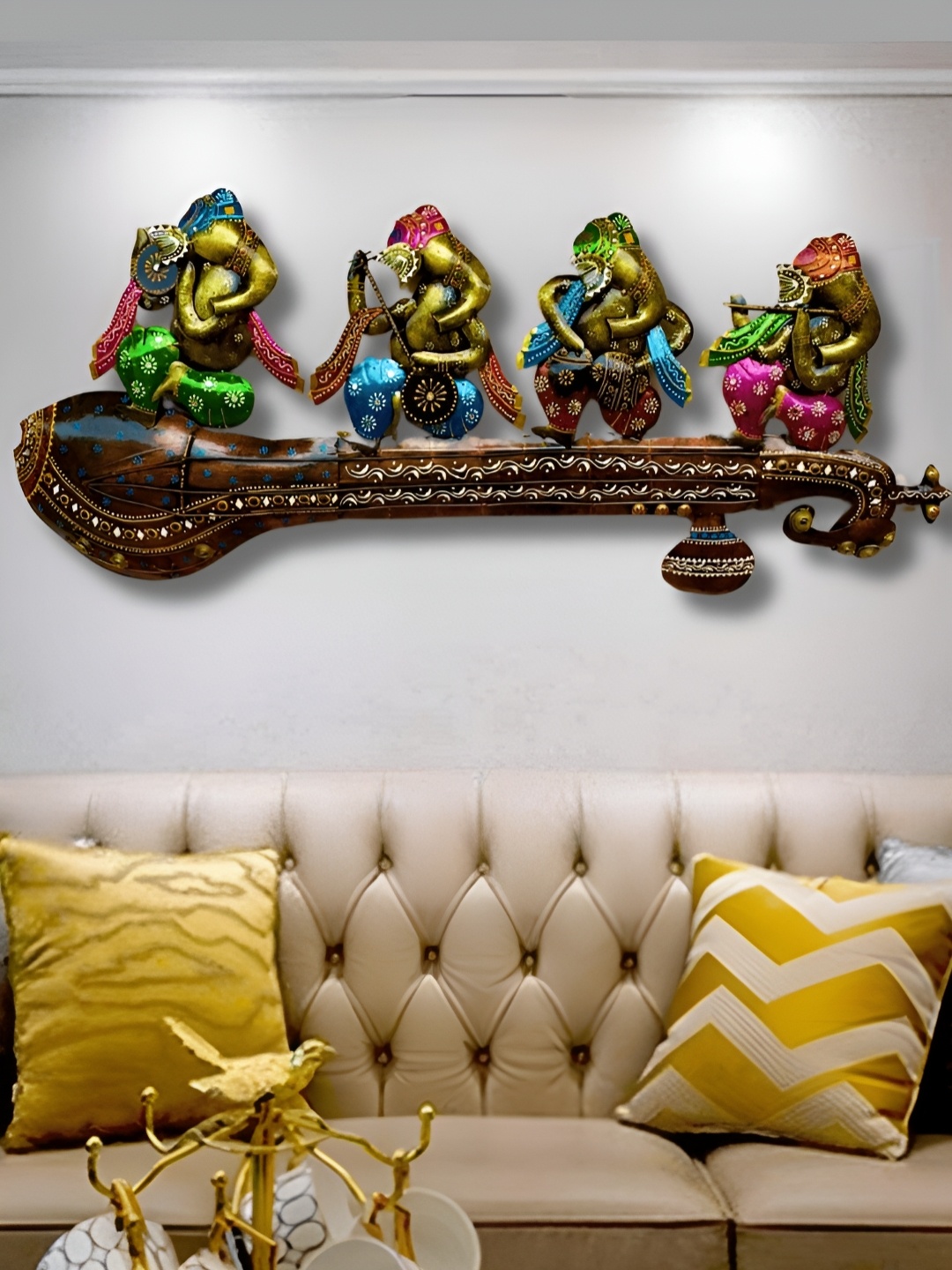 

PRANJALS HOUSE Copper Toned & Blue Lord Ganesh Metal Hanging Wall Decor