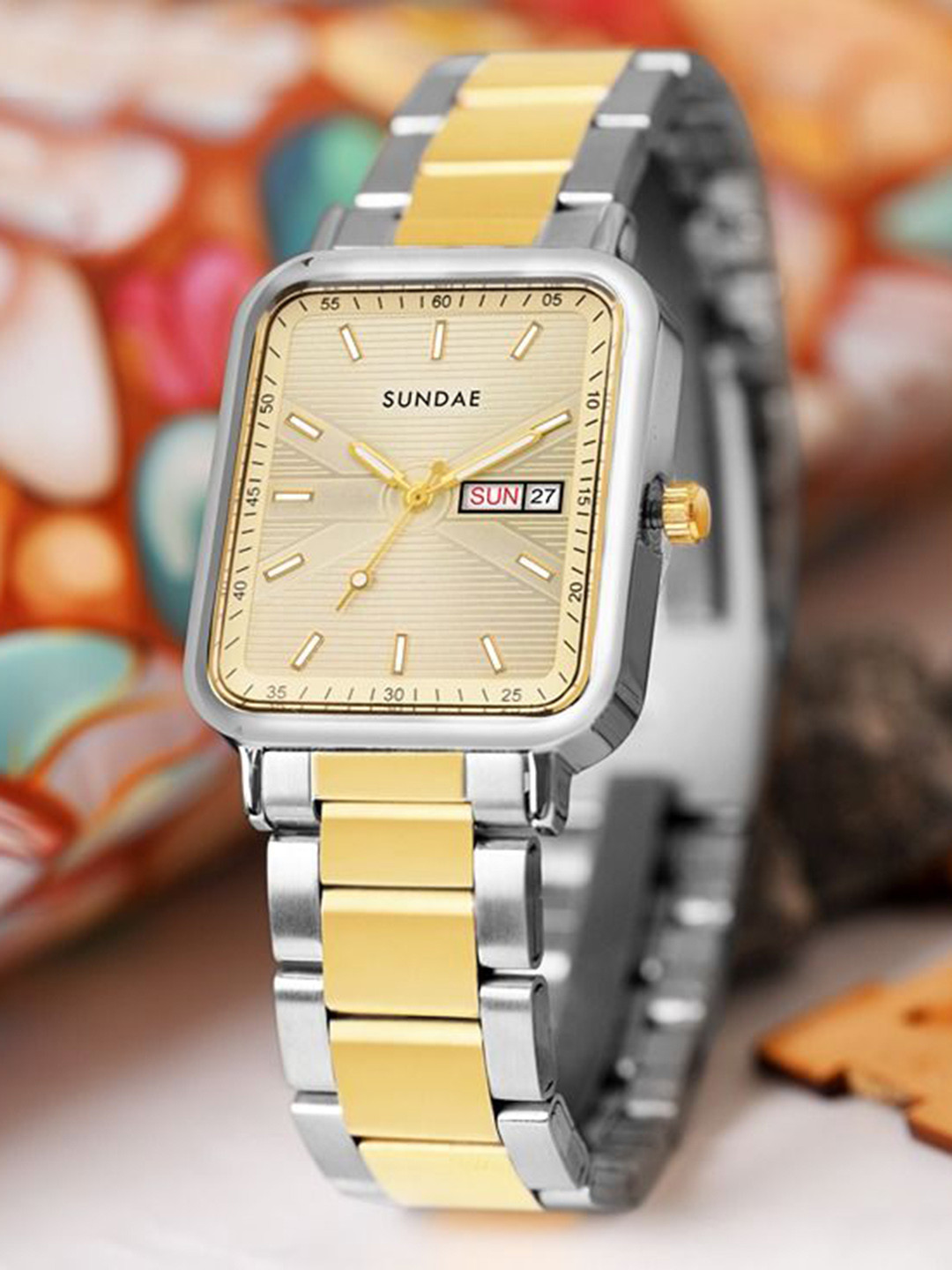 

SUNDAE Men Dial & Stainless Steel Bracelet Style Straps Analogue Multi Function Watch 788543 NKT-PC-12, Grey