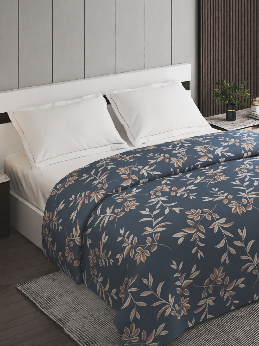 

Home Centre Corsica Juniper Blue Floral Microfiber 150 GSM Double Bed Comforter