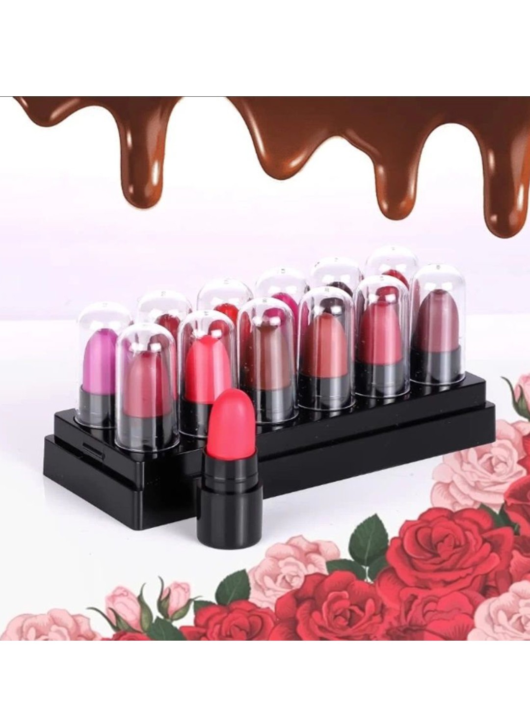 

YELGO Multicolor Set Of 12 Matte Lipstick, Multi