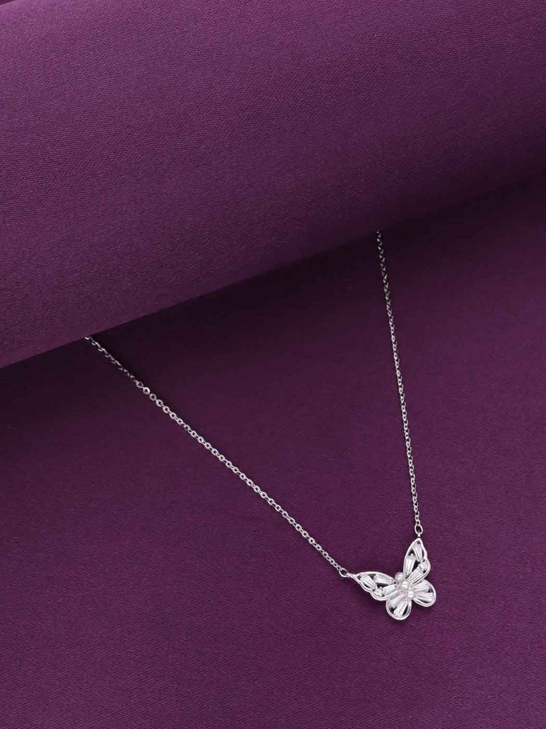 

KAI JEWEL 92.5 Sterling Silver Rhodium-Plated Cubic Zirconia Necklace