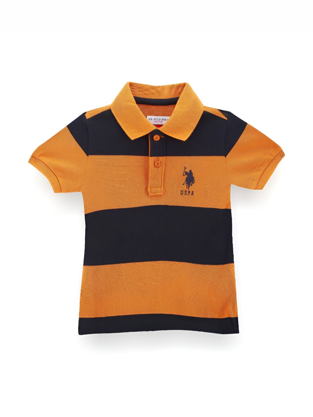 

U.S. Polo Assn. Kids Boys Striped Polo Collar Cotton T-shirt, Yellow