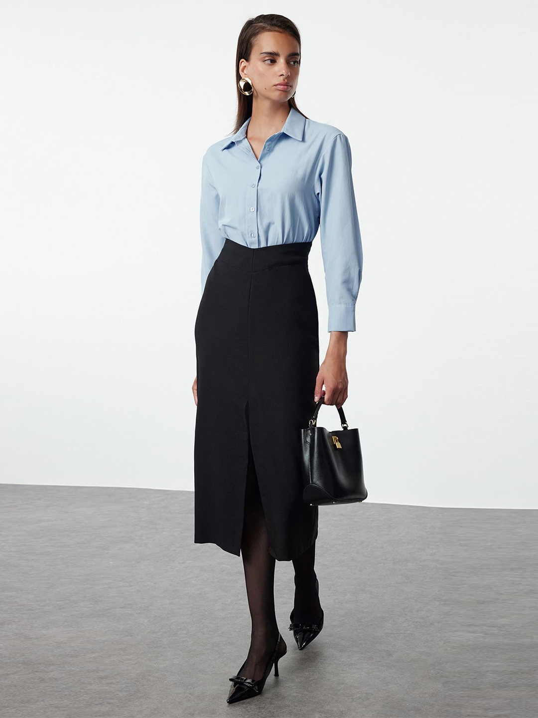 

Trendyol Shirt Midi Dress, Na