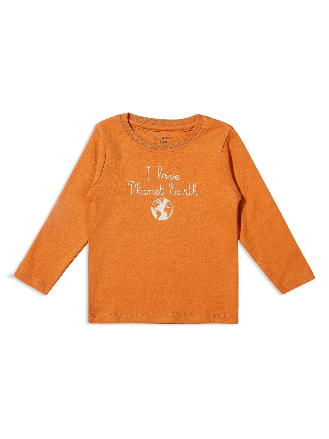 

My Milestones Boys Graphic Printed Round Neck Pure Cotton T-shirt, Orange