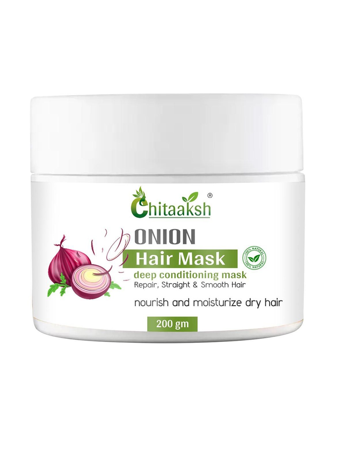 

Chitaaksh Onion Black Seed Hair Mask -200ml, White