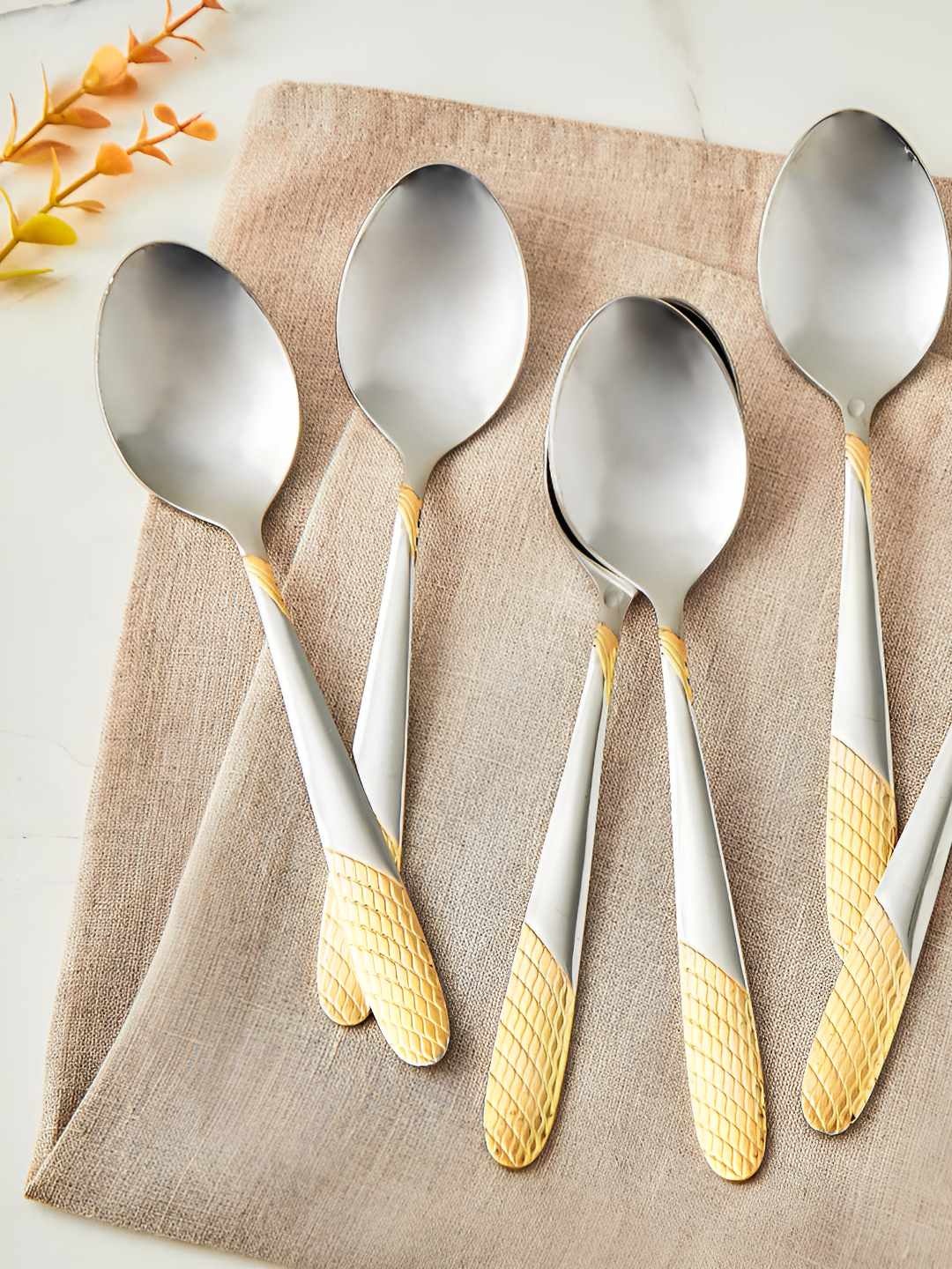 

Home Centre glister Silver-Toned 6 Pieces Stainless Steel Table Spoon