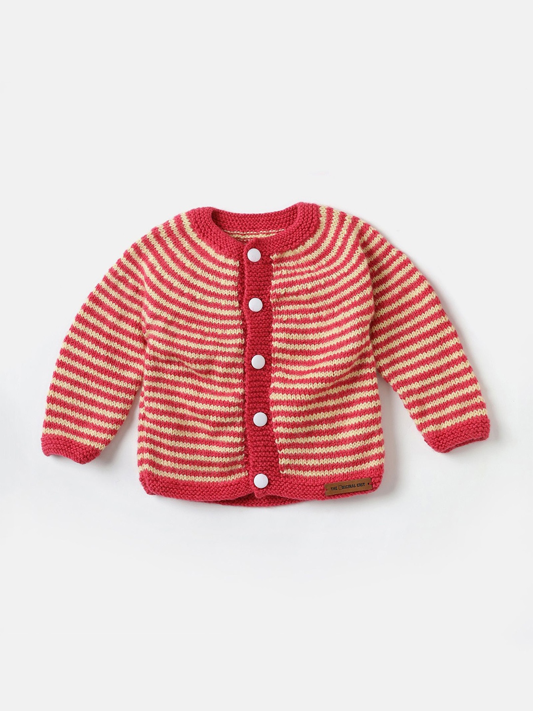 

The Original Knit Unisex Kids Striped Cardigan, Pink