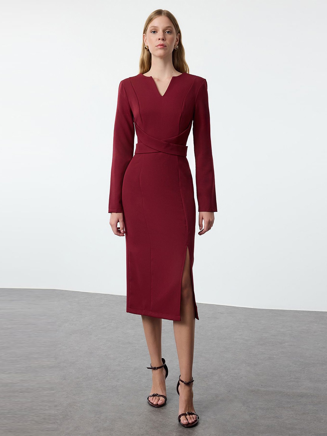 

Trendyol Sheath Midi Dress, Na