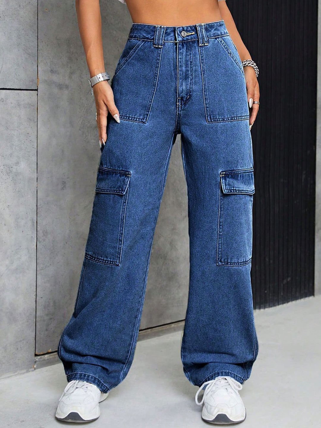 

Kotty Women Straight Fit High-Rise Stretchable Jeans, Blue