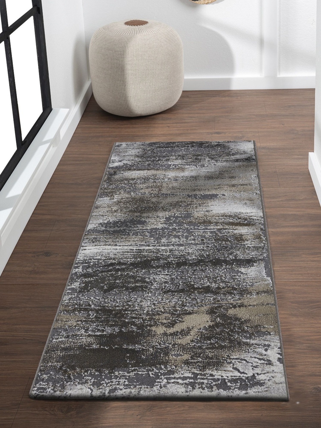 

OBSESSIONS Grey & Beige Abstract Rectangular Bedside Runners