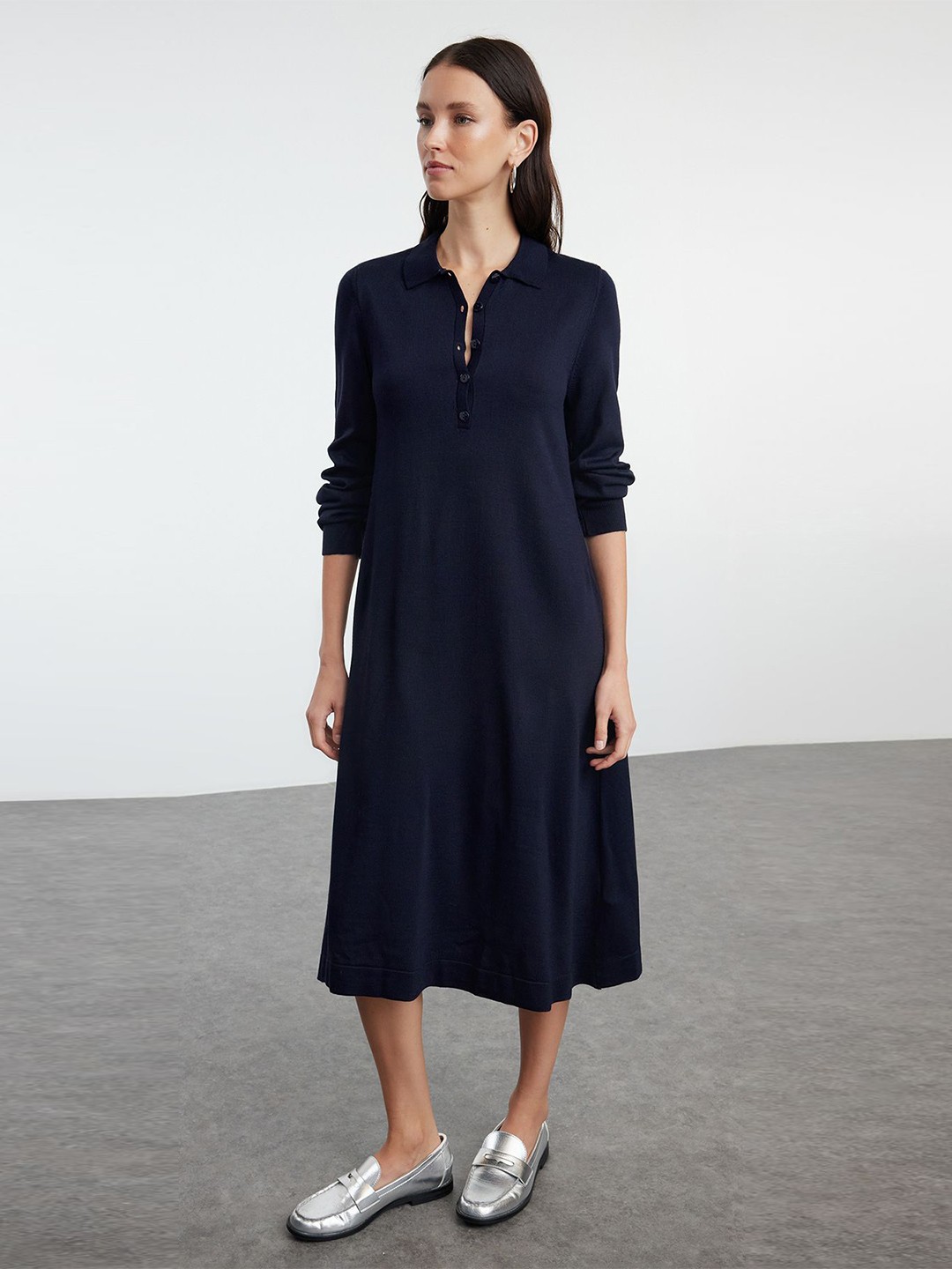 

Trendyol A-Line Midi Dress, Na